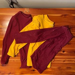 Girls 4T Cat & Jack Long Sleeve Shirt Bundle of 3